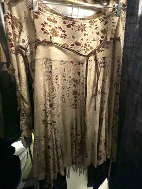 ISO Boho Floral midi skirt in Taupe and Brown